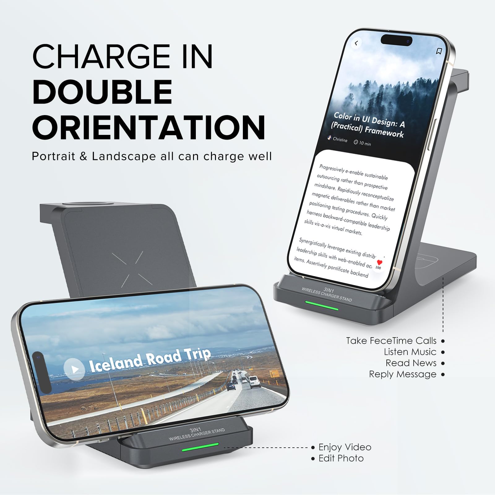 Station de charge sans fil 3 en 1 pour plusieurs appareils Apple Watch Ultra Series 11-1/SE, iPhone 17 16 15 14 13 12 11 Pro Max/Plus/Mini/XS/XR/SE, pour Airpods
