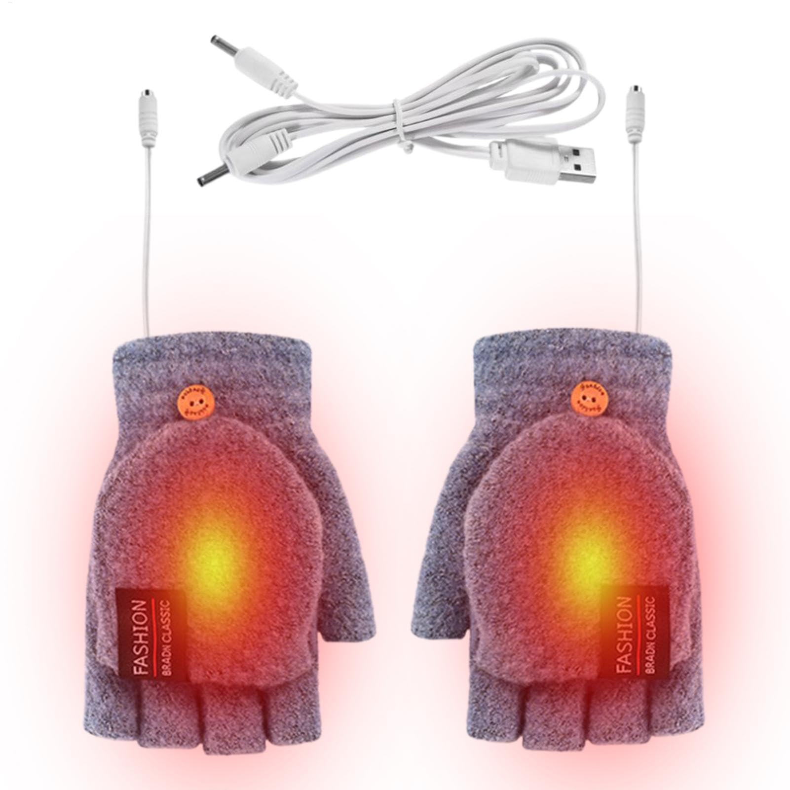 Guantes térmicos sin dedos mujer calentadores manos USB 8