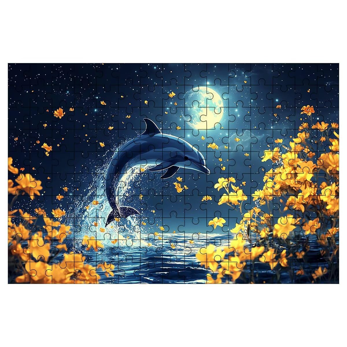 Puzzle 4000 Pezzi Delfino, Puzzle Luna, Puzzles in Legno, 141x87cm -1144