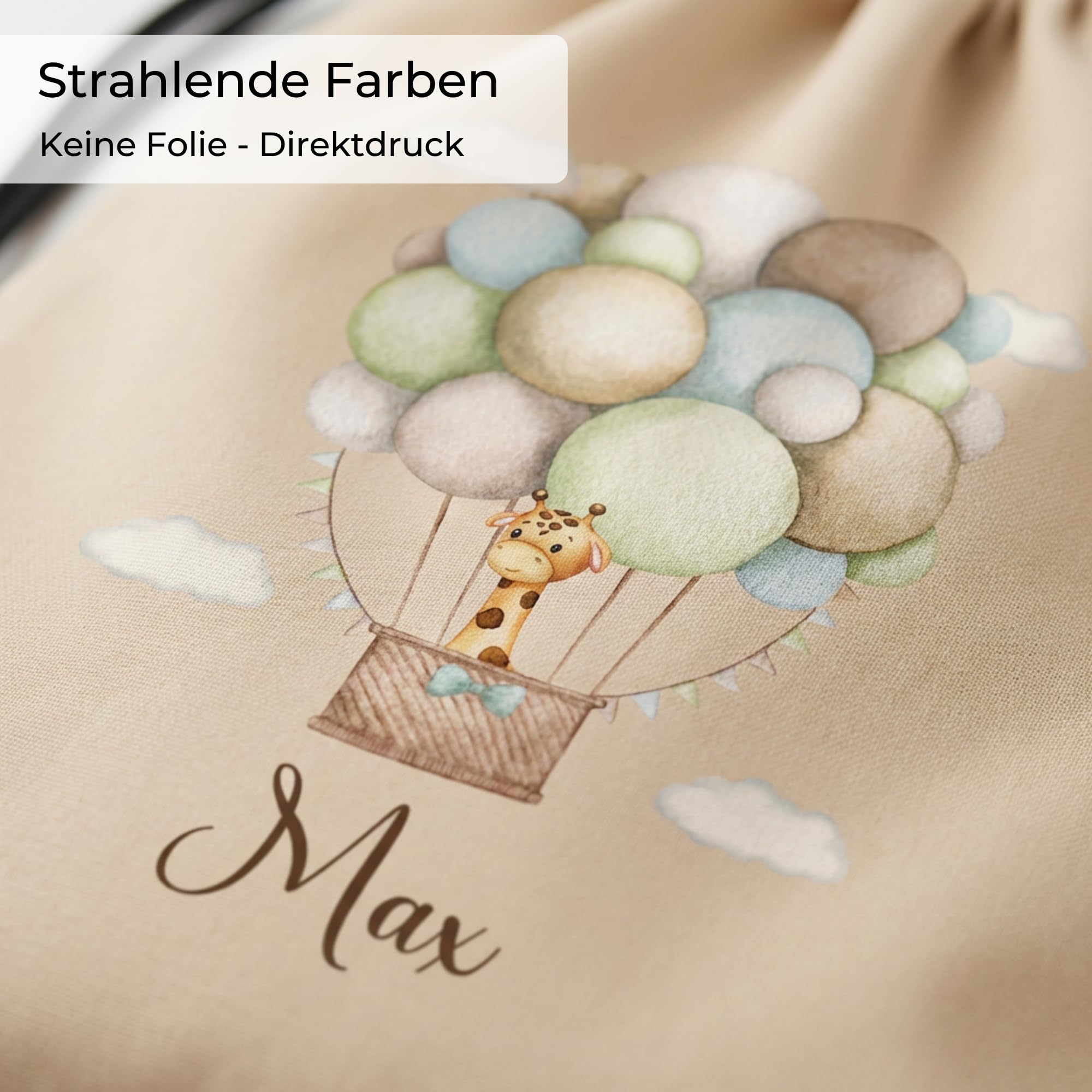 Turnbeutel mit Namen, Sporttasche Kinder, personalisierter Jutebeutel, Sportbeutel für Kita, Schule & Kindergarten (33x45cm) Stoffbeutel mit Kordelzug (Fußball) - 5