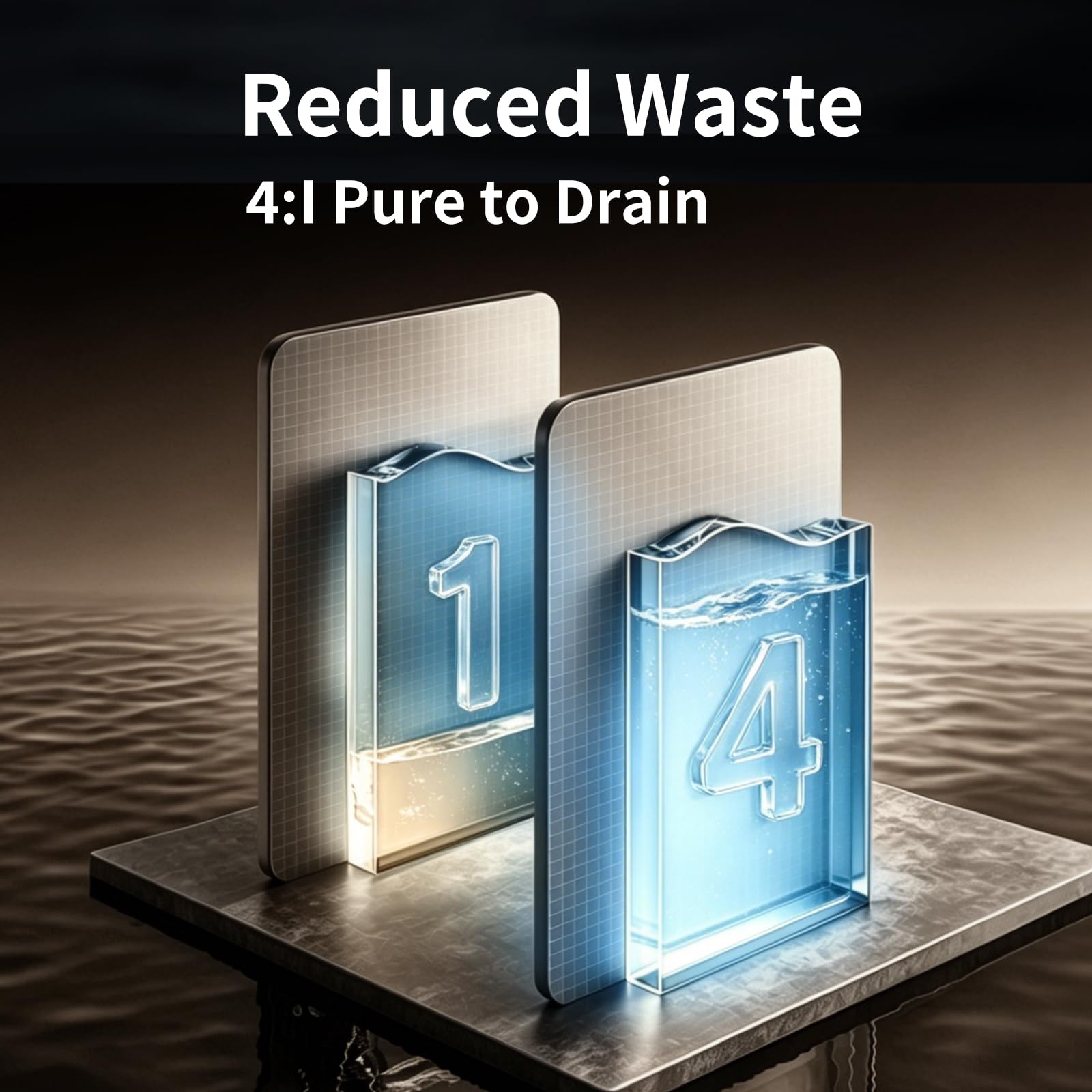 Waken - Filtro de agua de ósmosis inversa eléctrico, sistema de filtración de agua UV, visualización TDS en tiempo real, sin BPA, PFAS, plomo y reducción TDS (azul zafiro) (gris platino)