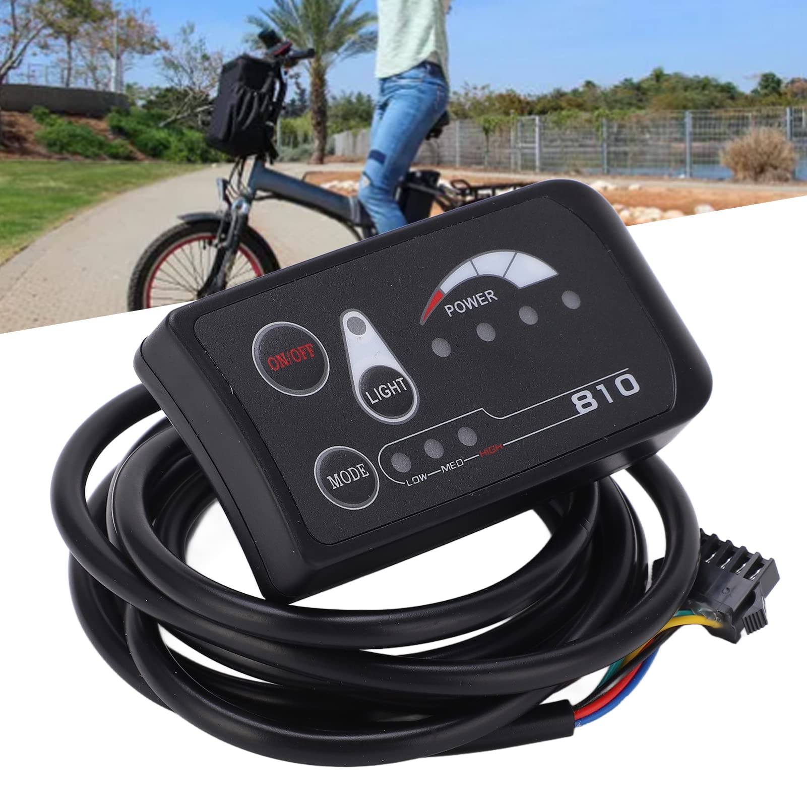 BuyWeek Display per Bicicletta Elettrica Pannello di Controllo, 36V 48V S810 Plastica per Manubri da 22,2 mm