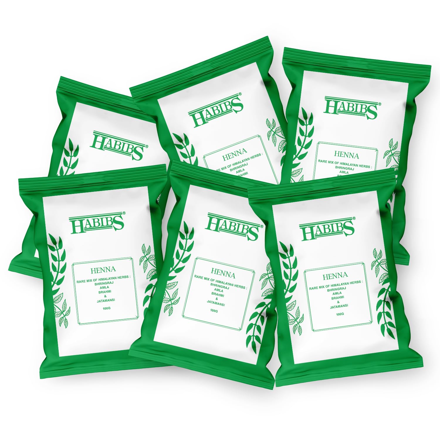 Natural Henna Mehndi Powder Enriched With Bhringraj, Amla, Brahmi,Jatamansi For Natural Hair Coloring 100Gm Pack Of 6