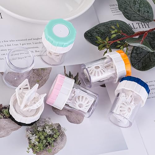 Miniatura 7 de Sibba 5 piezas de fundas para lentes de contacto manualmente limpiador de lavadoras de lentes de contacto Rotación portátil Contenedor de limpieza