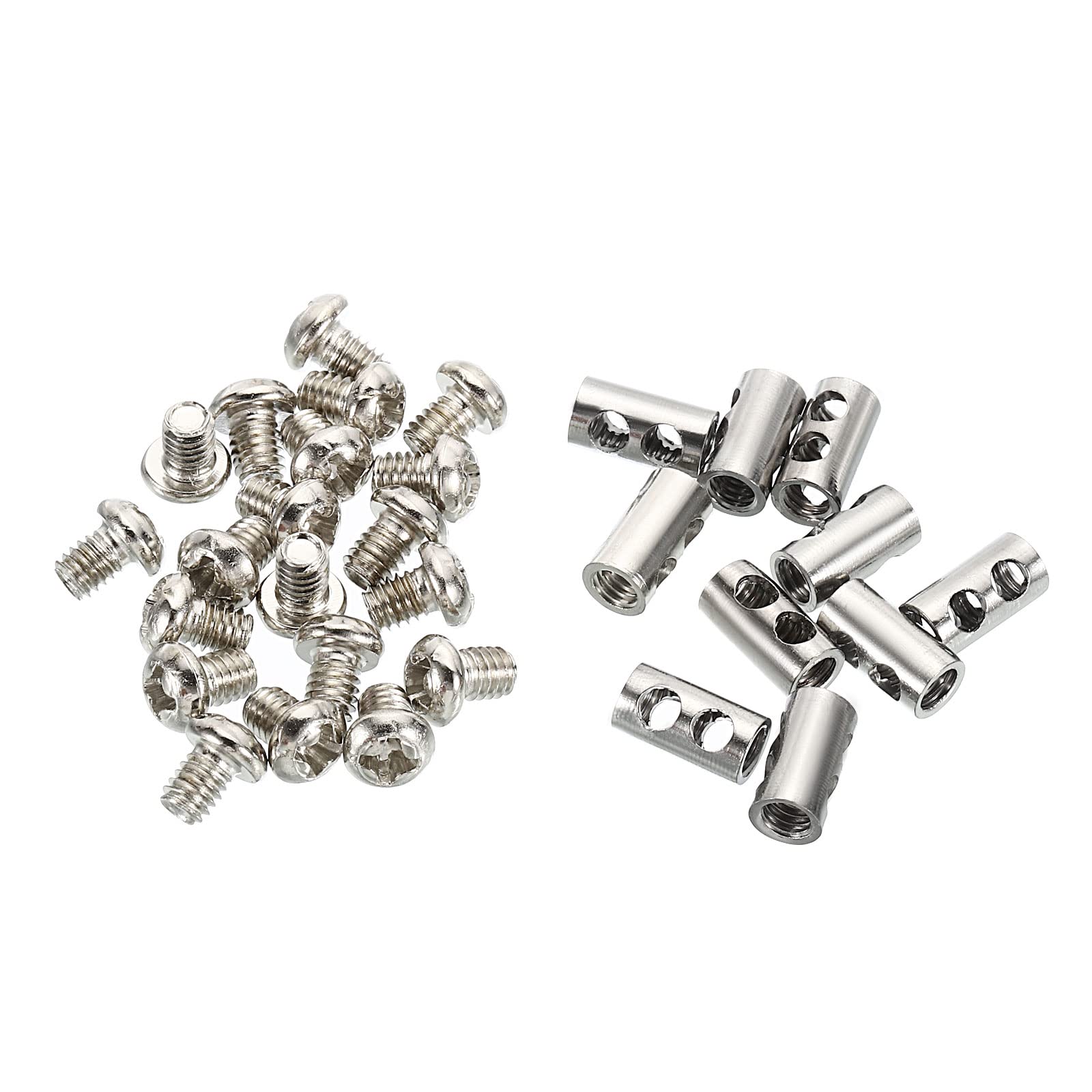 PATIKIL 5.3x6mm Fil Corde Clips, 20 Pcs Acier Câble Pinces 3.5mm Unique Trou Fil Serrure Corde Raccords Clip Avec M4*0.7 Vis Pour Câble - 7