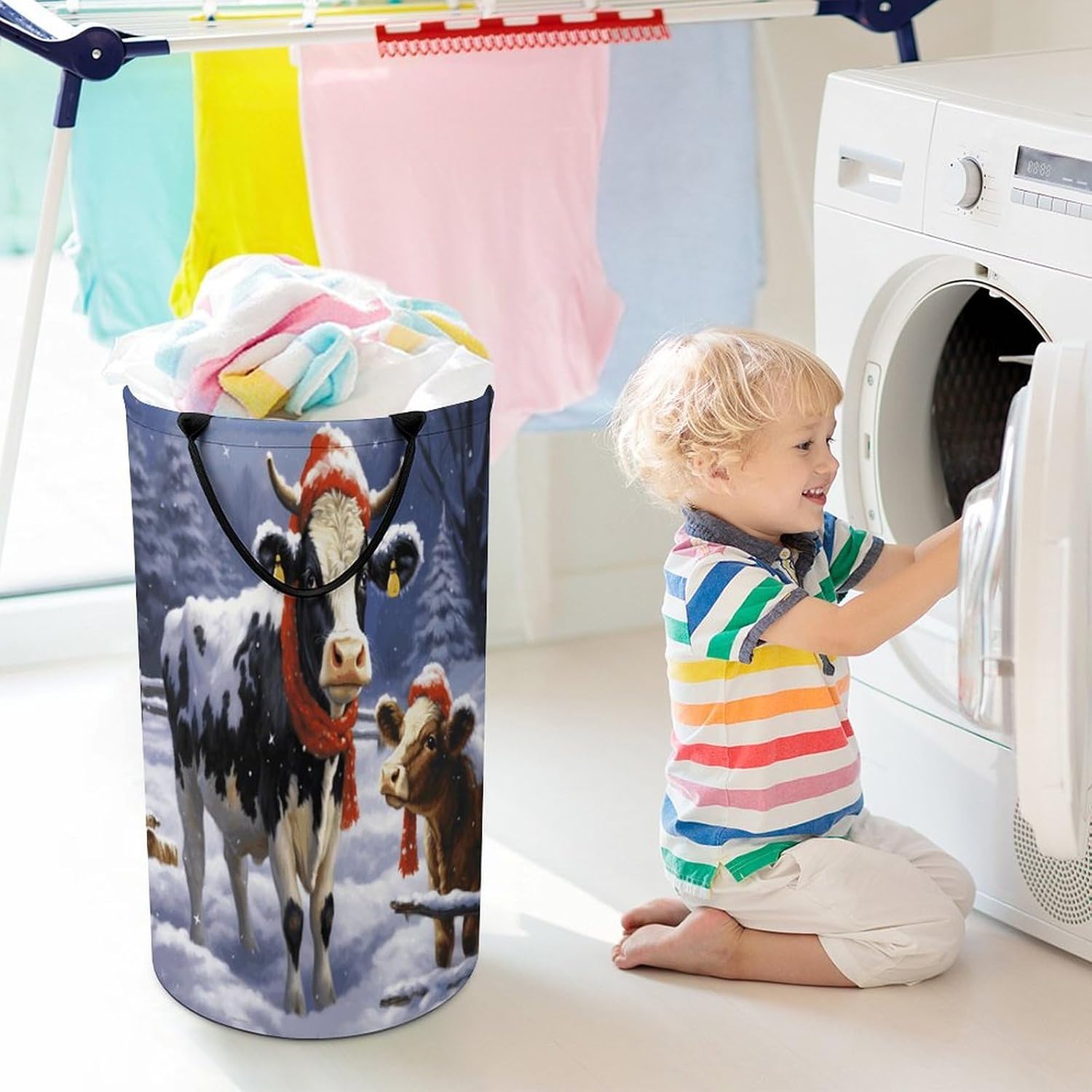 Dirty Clothes Basket Extra Large 110l Open Top Laundry Hamper With Portable Carry Handles, Foldable Waterproof Clothes Basket Spacious Laundry Bag For Bedroom Bathroom Laundry Room Dorm