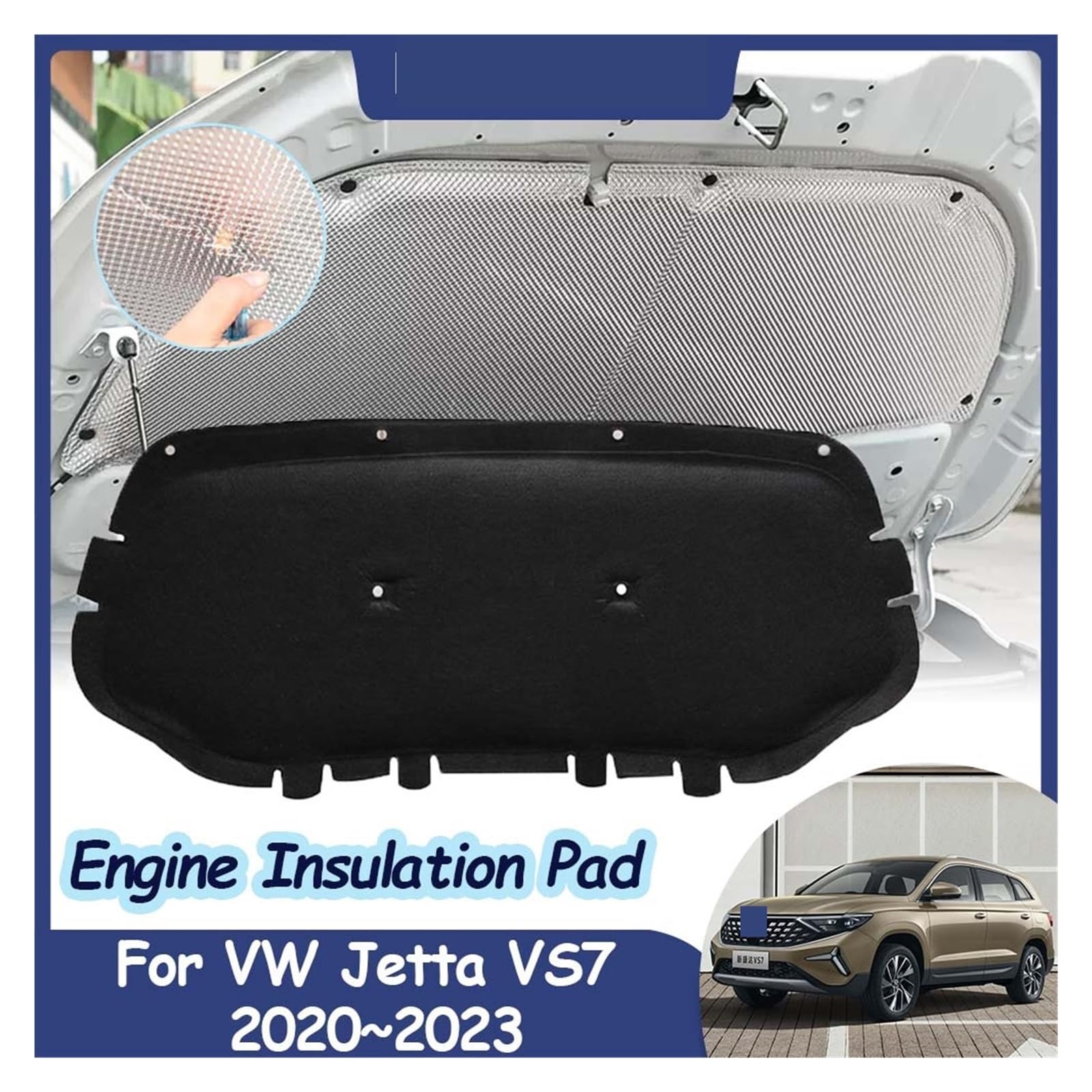 Isolation Thermique Pad Pour VW Pour Jetta VS7 2020-2024 Tapis