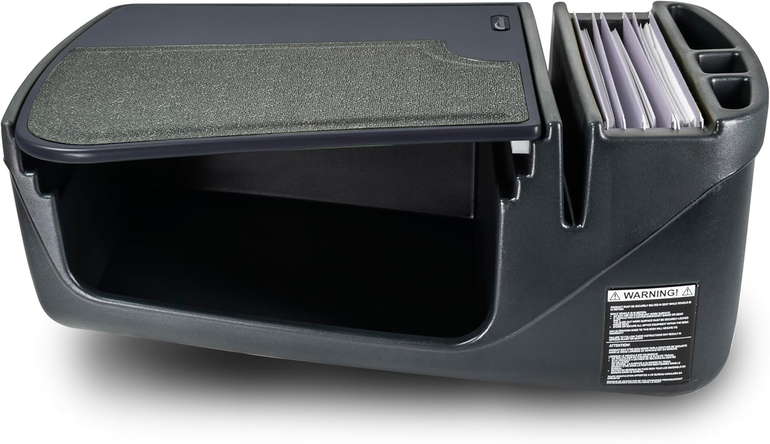 AutoExec Efficiency GripMaster Car Desk for Your Vehicle Workstation and Mobile Office, Slate Grey