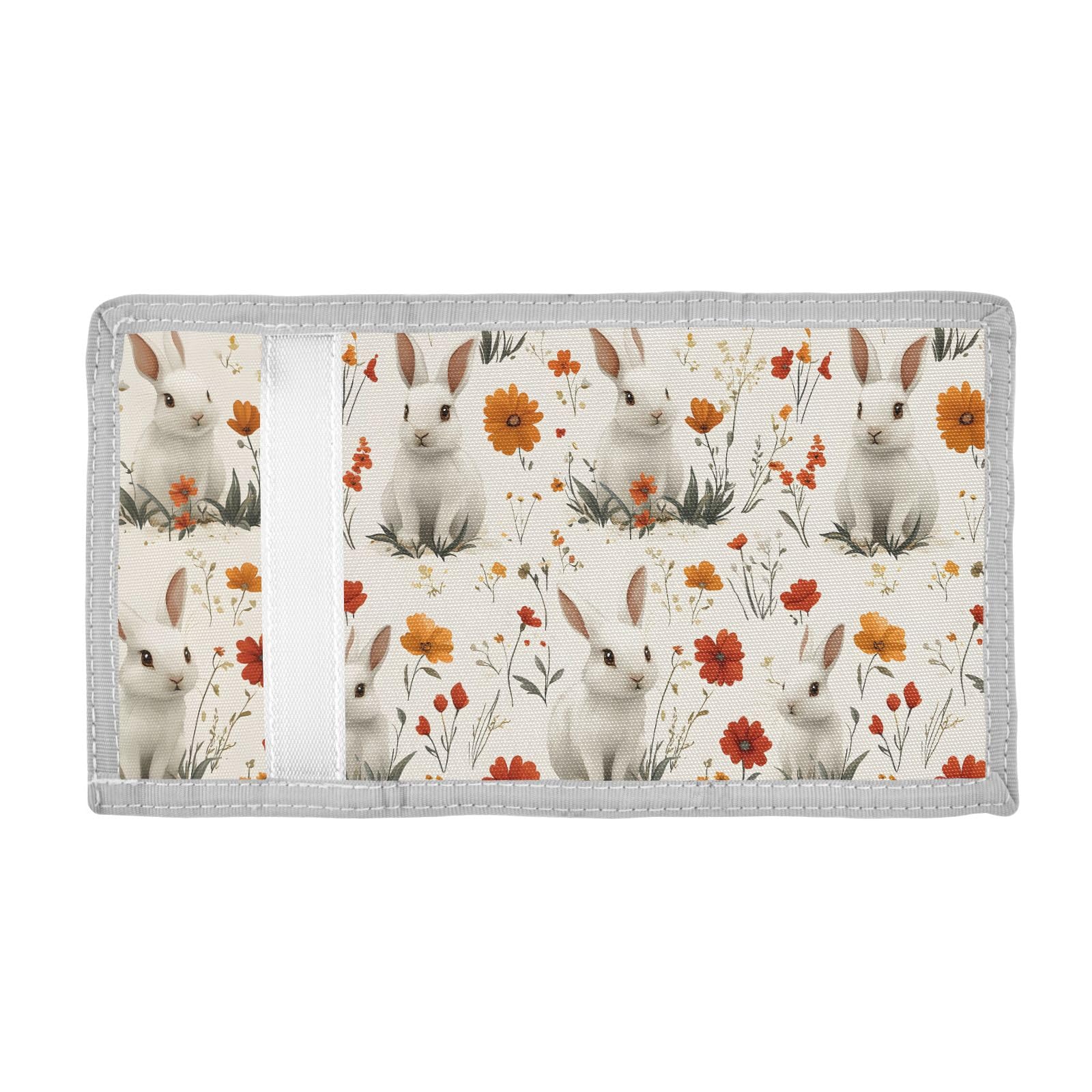 ALAZA Kids Wallets for Boys Girls Toddler Trifold Wallet Children Small Rabbit Red Flower with Zipper Coin Pocket