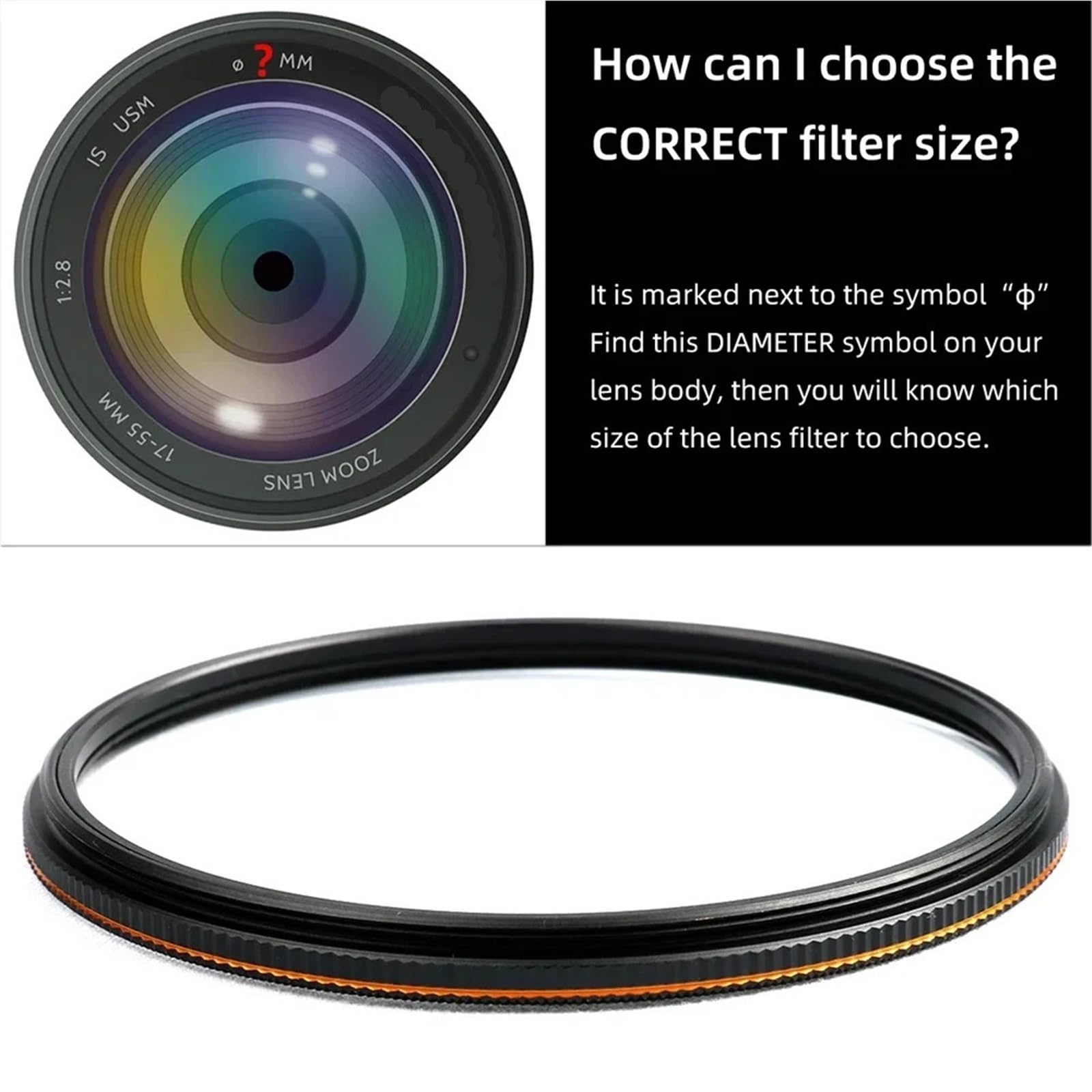 Compatible avec Le kit de filtres Canon 6 en 1 49-82 mm UV CPL ND
