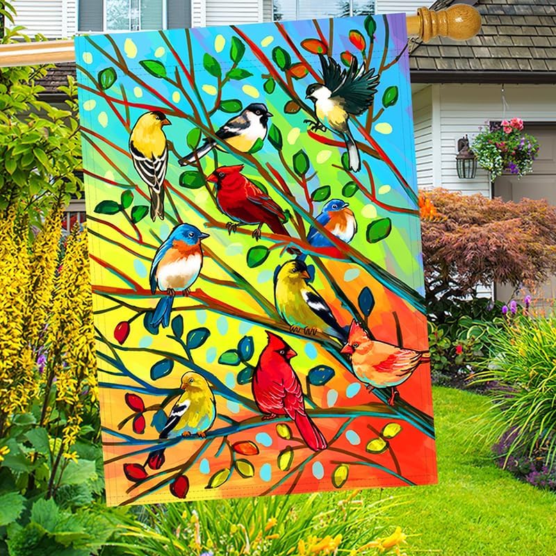 Tree Bird House Flag 28x40 Inch Double Sided Welcome Holiday Yard Outdoor Decoration - Image 7