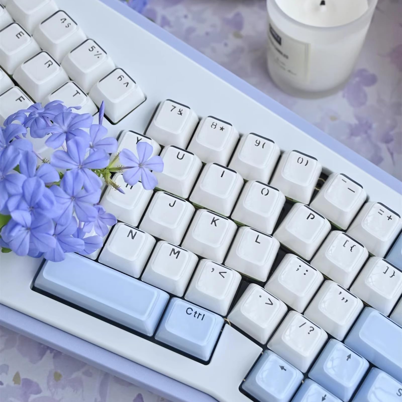 SUEHIODHY Kristal Jelly Keycaps Özel Yarı Saydam Keycaps 136