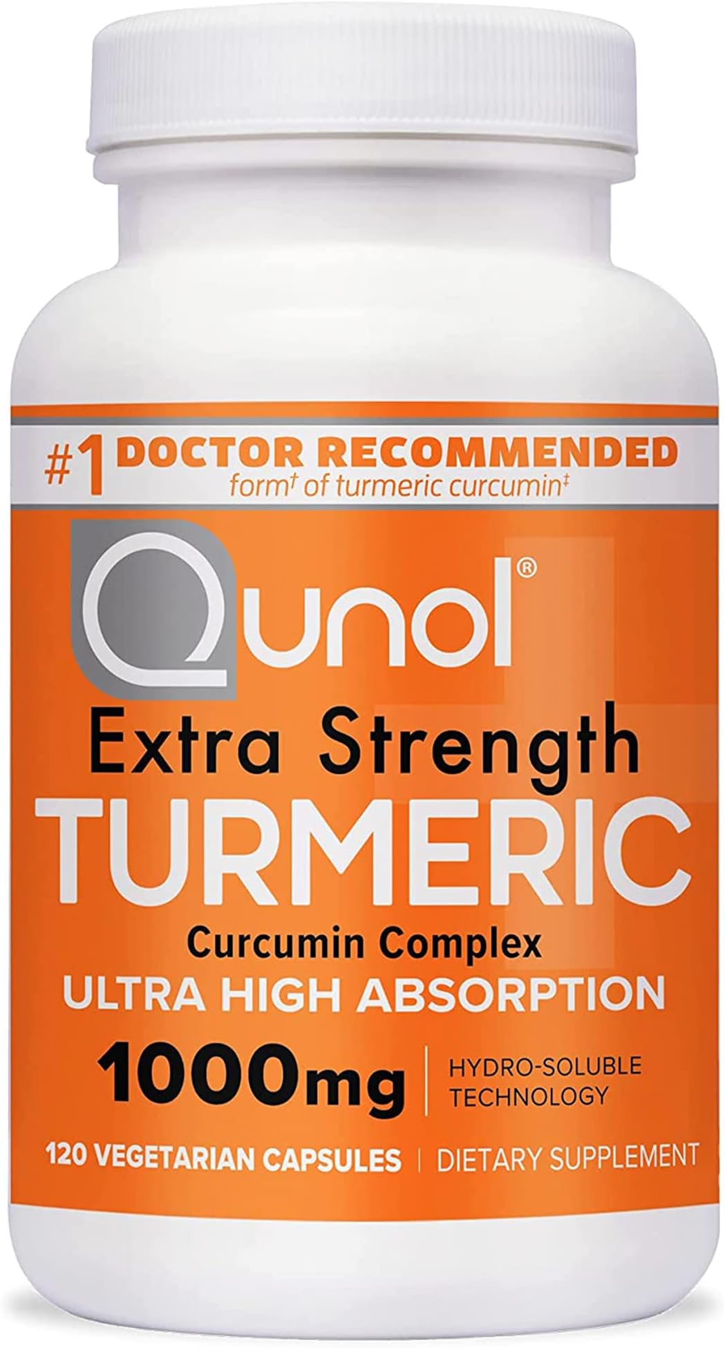 Qunol Turmeric 1000 mg 120 Vegetable Capsules (Pack of 1)