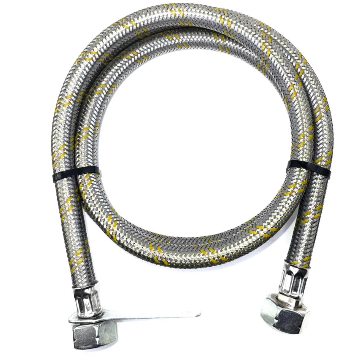 Regolatore per gas GPL da 20 mm senza NRV con tubo flessibile intrecciato in acciaio inox W21.8 LH da 1,5 m