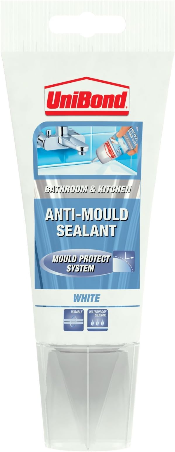 Unibond Bath & Kitchen Anti Mould Silicone Sealant 147g - White