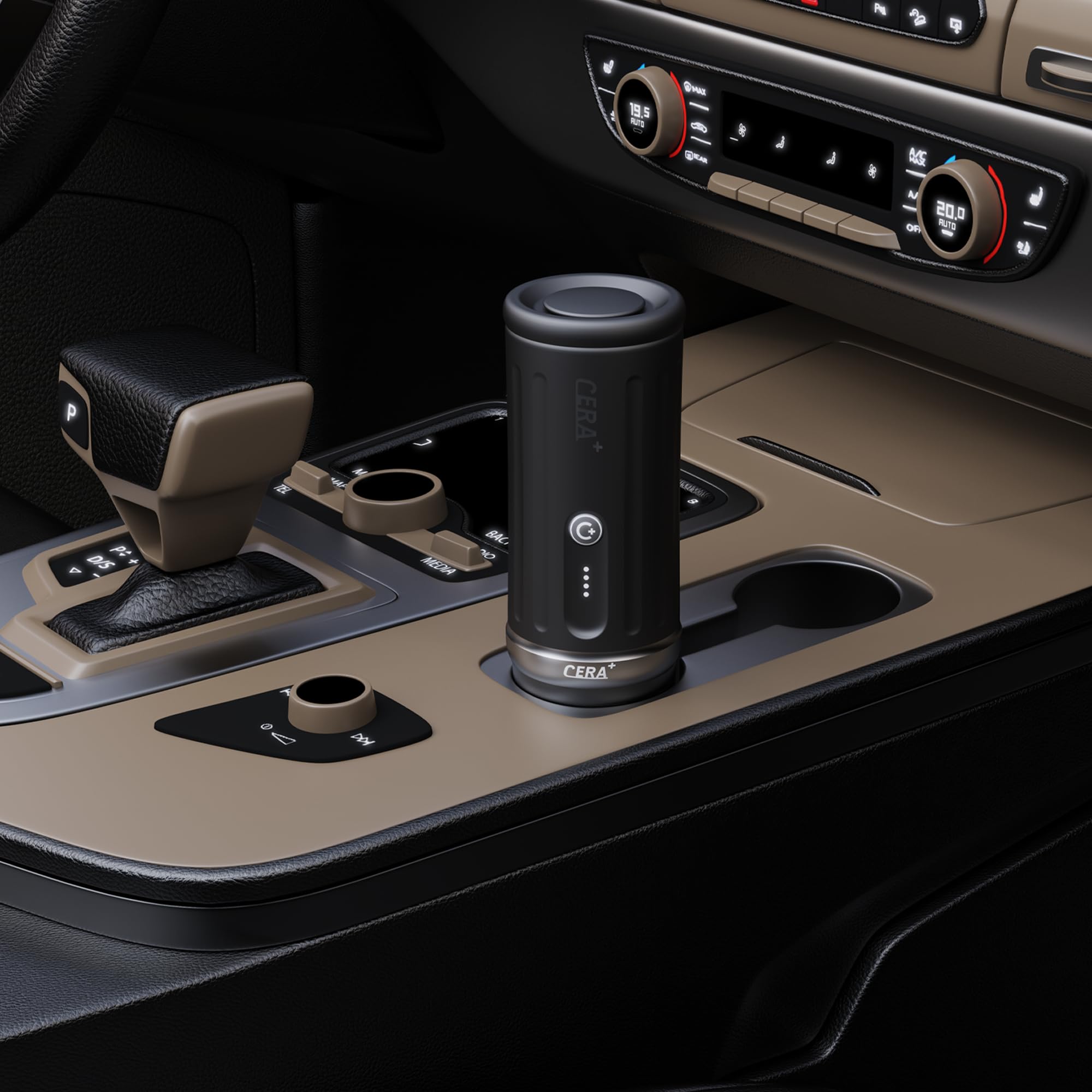 CERA+ Cafetera Espresso Portátil Autocalentable,Cafetera Portátil Cápsulas Café Molido,Máquina de Café Portátil 20 Bar,8 Tazas por Carga,3×4500mAh,Cafetera Eléctrica para Camping,Oficina,Viajes Coche
