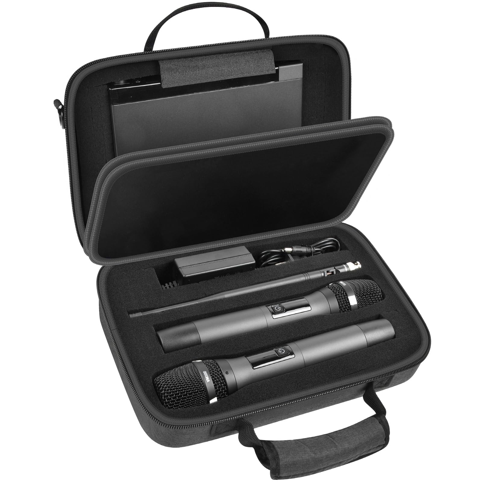 Étui de microphone sans fil pour JBL, Tonor, Shure et Bietrun, deux systèmes, mousse DIY, convient pour différentes tailles de microphone