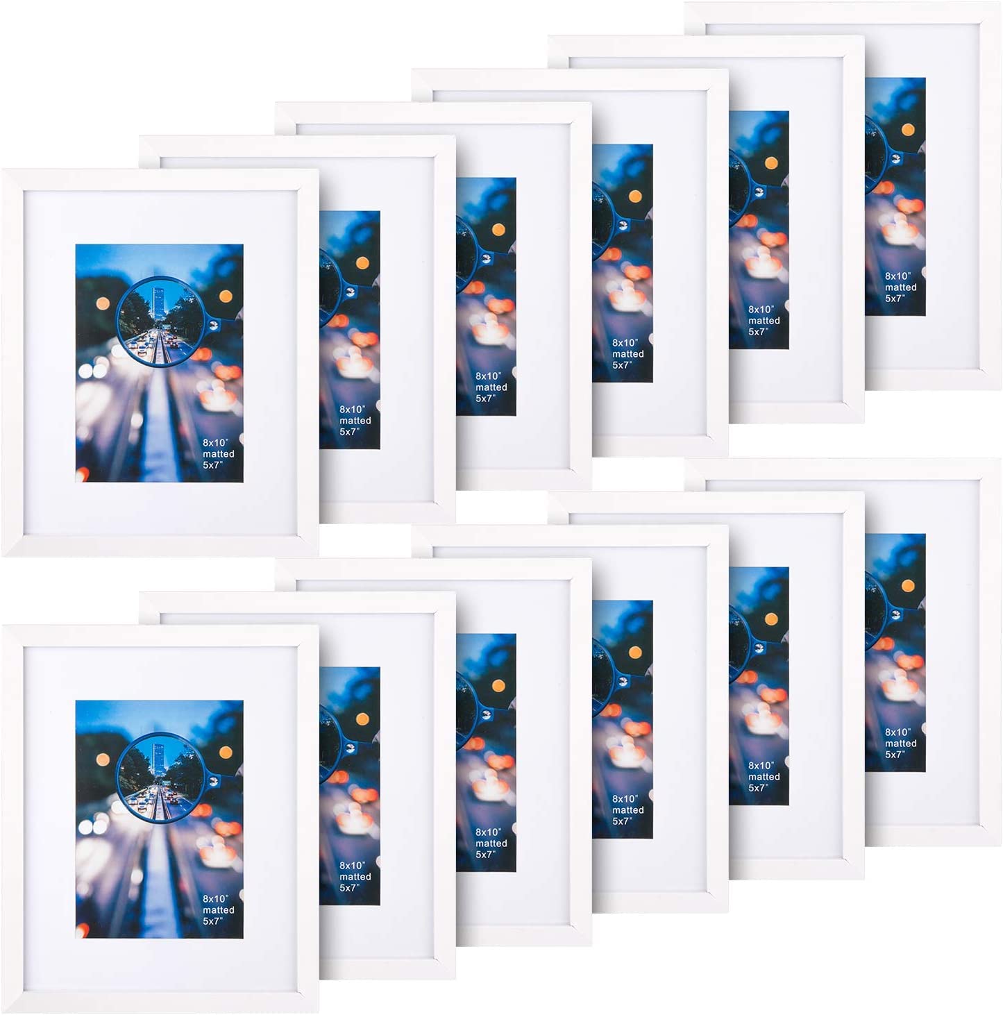 iDecorlife 5x7 White frames with Table Stand - Wall Mounting Ready -12 pc