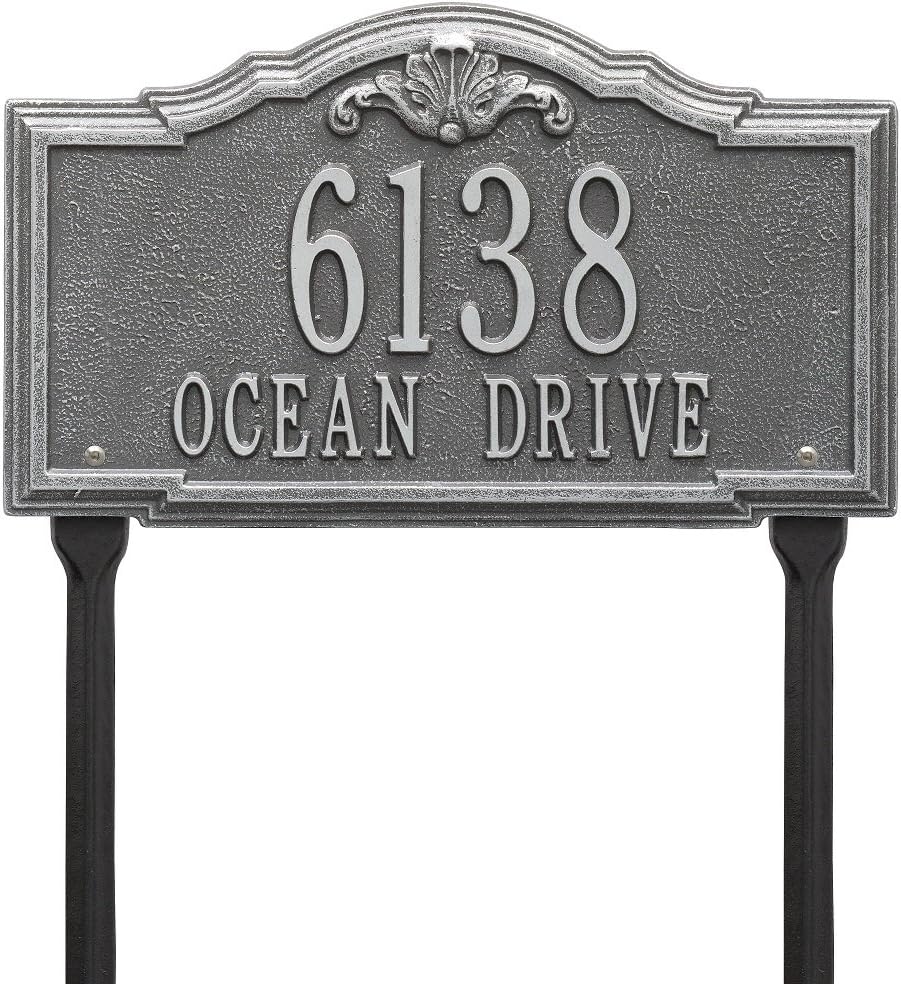 Whitehall Custom Gatewood Standard LAWN Aluminum Address Plaque 14.25" W x 8.5" H (2 Lines)