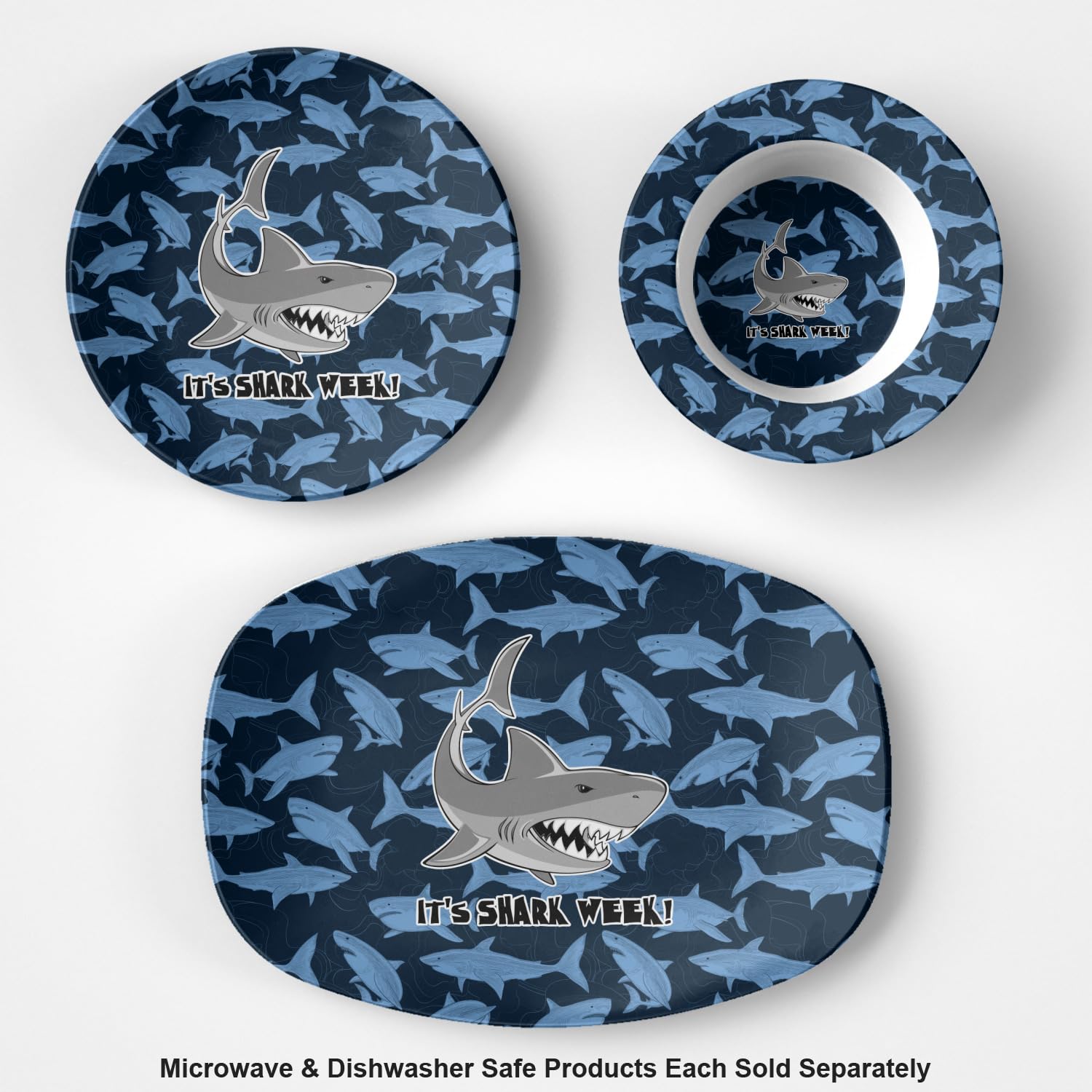 YouCustomizeIt Personalized Sharks Plastic Bowl - Microwave Safe - Composite Polymer