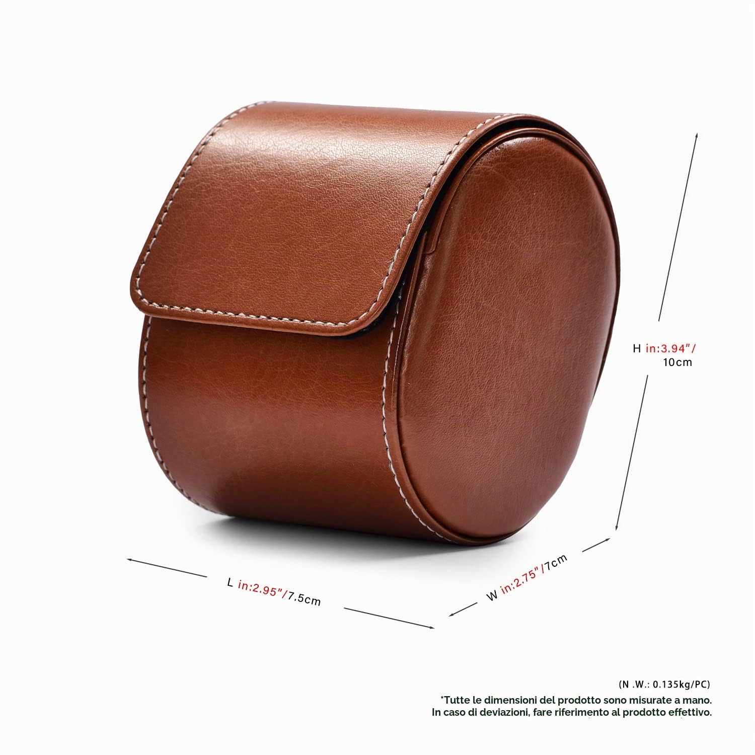Oirlv PU Pelle Scatola Orologi, Scatola porta Orologi Uomo,Per viaggio,Natale,Anniversario,Compleanno(Marrone Scuro)