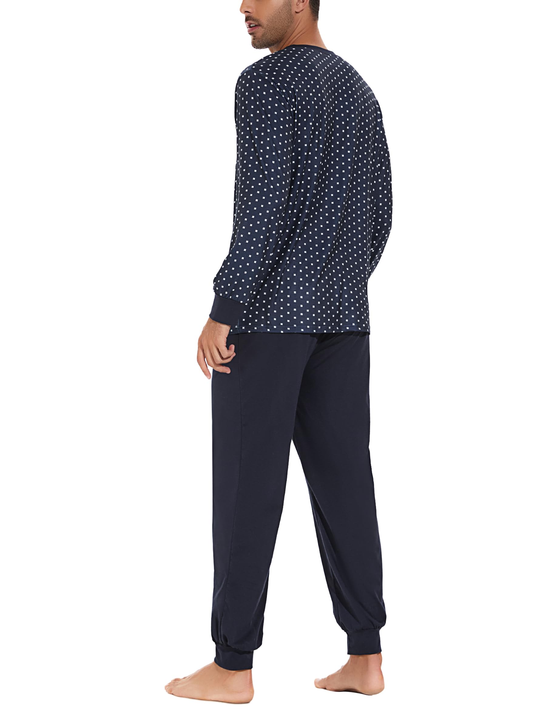 Sykooria Pigiama Uomo Invernali Pigiama Uomo Cotone Lungo Set Pigiama Caldo Pigiami da Uomo S-4XL