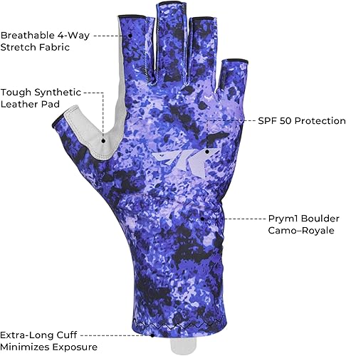 Miniatura 8 de KastKing La Sal Guantes de pesca UPF50+ Guantes de sol Guantes de protección UV Guantes sin dedos para hombres y mujeres para exteriores, kayak,