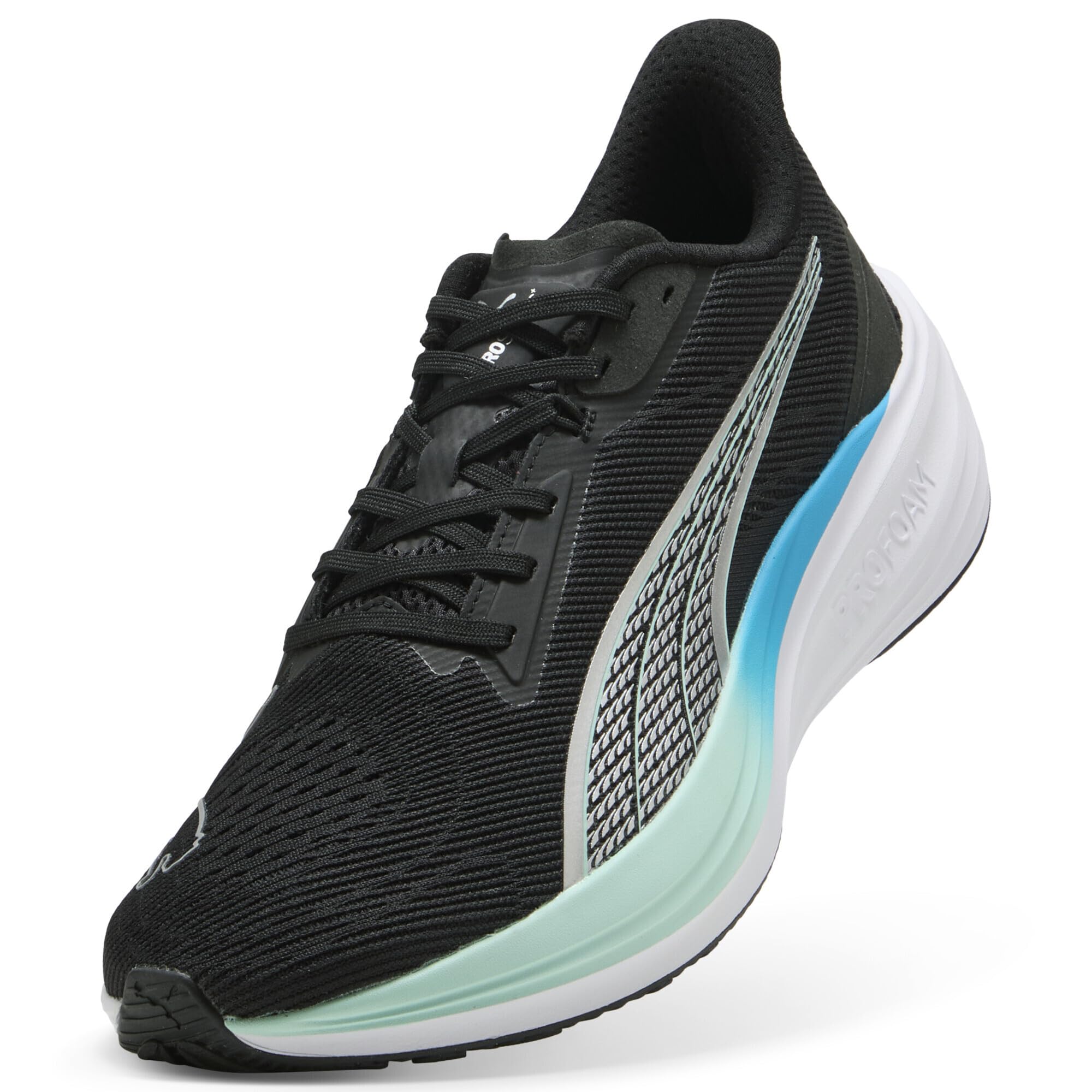 Puma Unisex Darter ProRoad Laufschuh, Puma Black Puma Silber Mint Melt Speed Blau, 46 EU