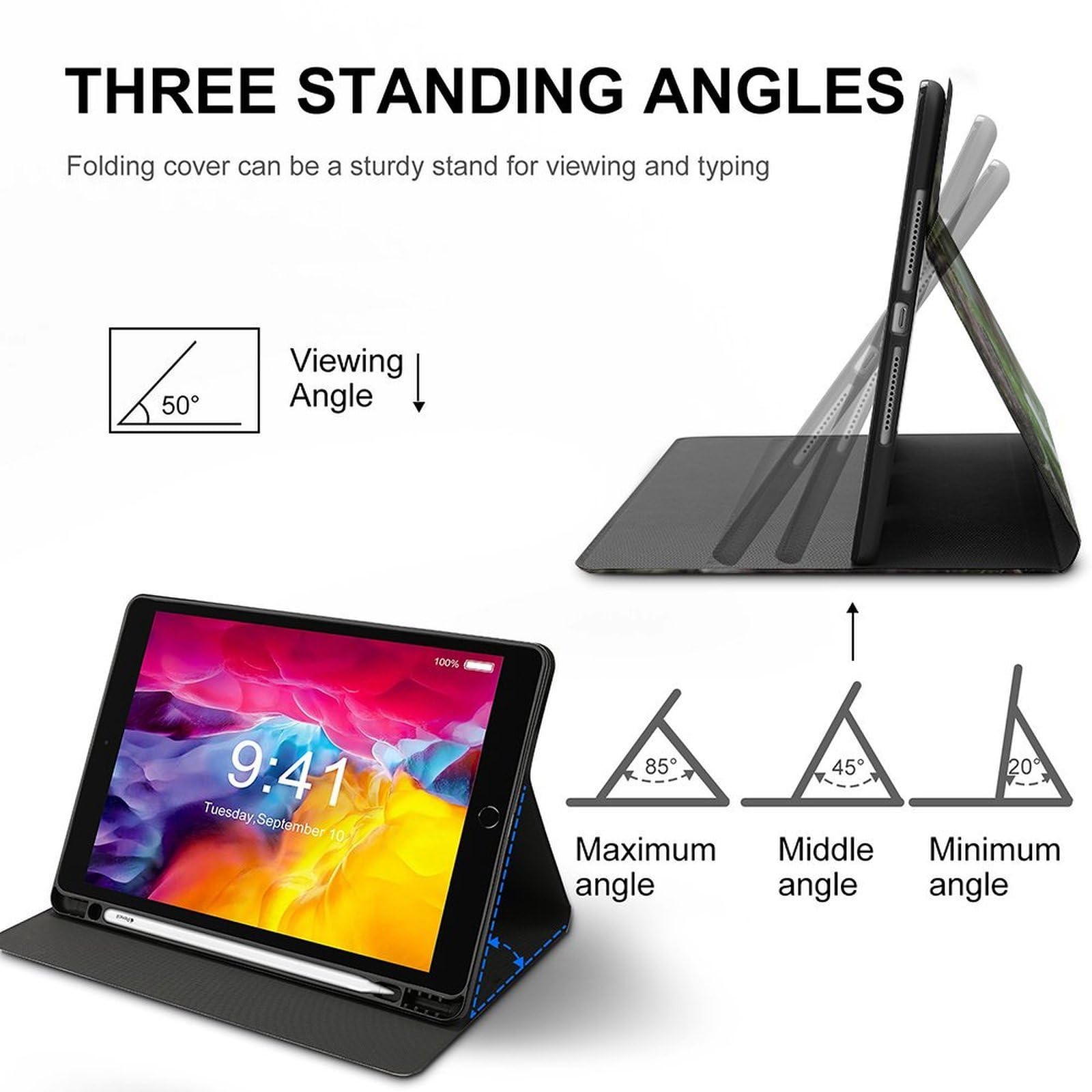 Green Dragon Lizard Lustige Tablet-Hülle Kompatibel mit iPad 2020 (10,2 Zoll) Persönlichkeit Schutzhülle mit Stiftschlitz
