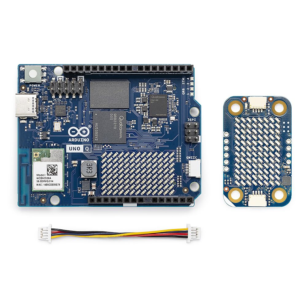 Arduino UNO Q 4GB + Modulino LED Matrix - Bundle Plug-and-Play Qwiic LED Matrix per IA, IoT, Robotica e Prototipazione