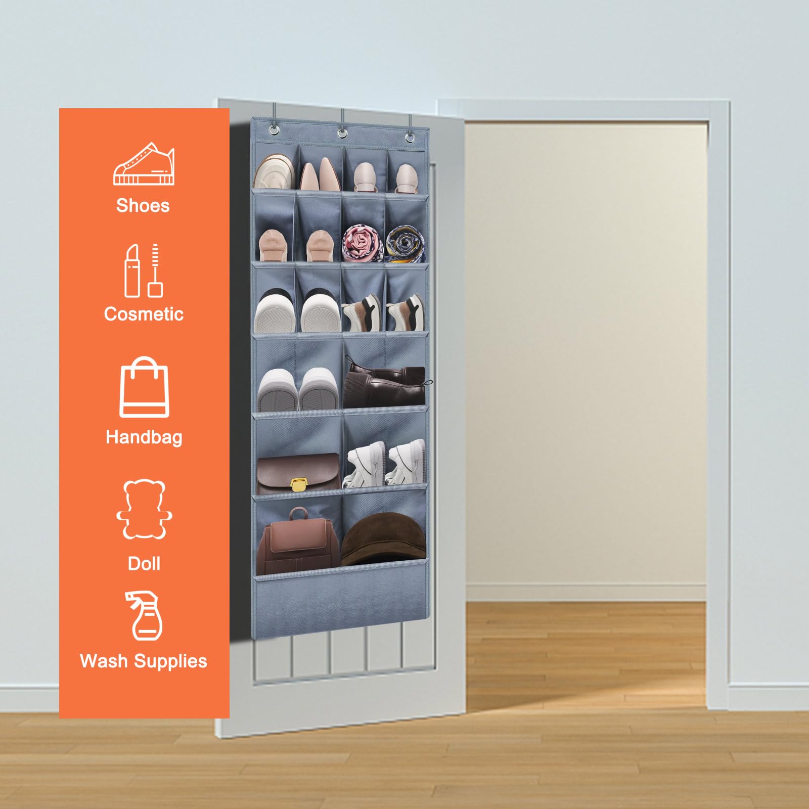 Per Camper Scarpiera Portatile - Organizer Parete Con Tasche Profonde Nero Organizer Parete Scarpe