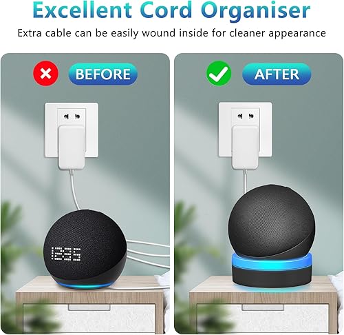 Miniatura 4 de Soporte para Echo Dot 4ª/5ª generación, soporte de mesa con guía de luz, efecto de luz mejorado, accesorios Dot 4/5 que ahorran espacio con gestión