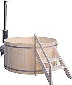 Wood-Fired Hot Tub and Ice Bath | Wood-Burning Hot Tub | Cold-Plunge Tub | 4-5 Person | 422 Water Gallon Capacity | Pine