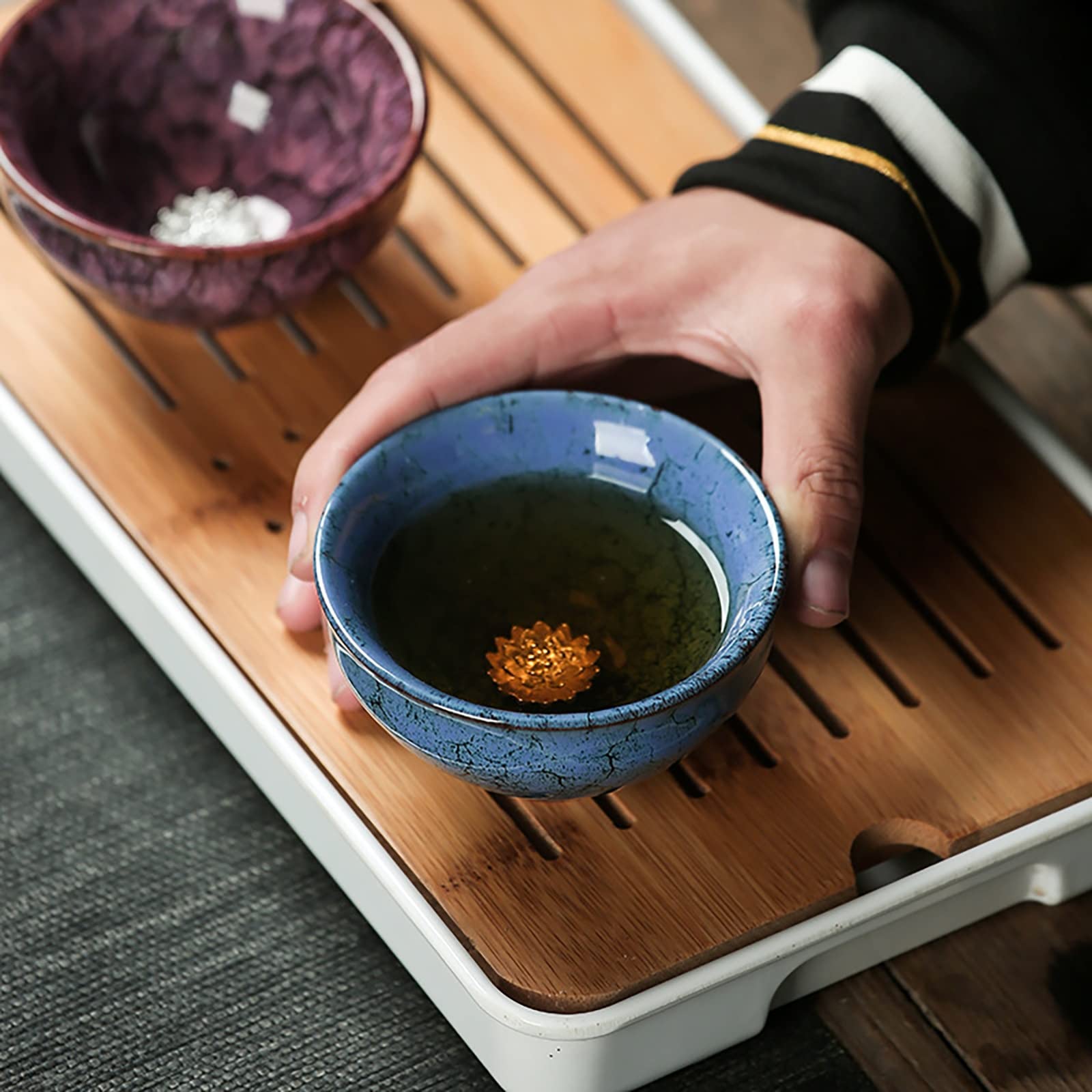 Aazon.co | Handade Tenokus Lotus Tea Cups Set, Traditional Chinese - View #3
