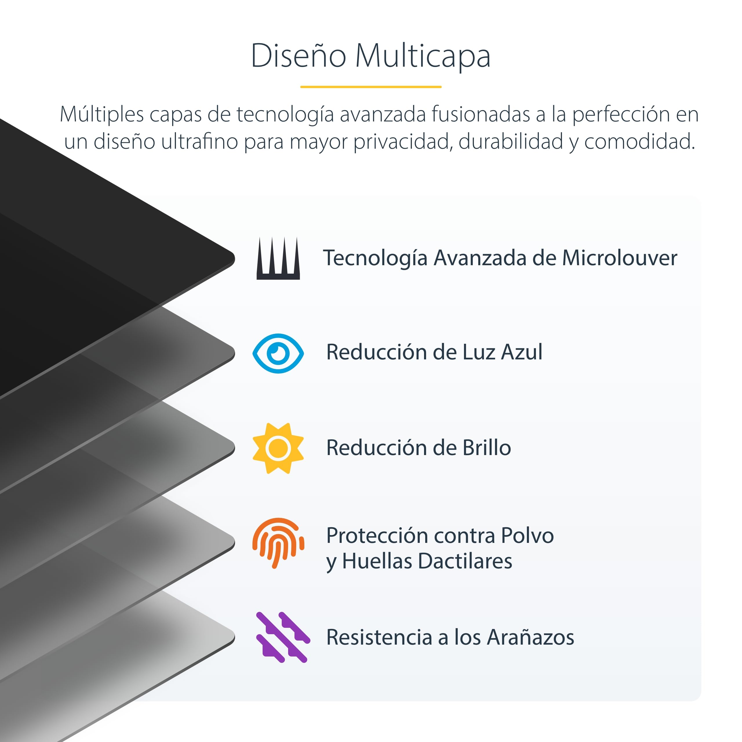 StarTech Filtro de Privacidad Mate Surface Laptop/Book 13.5in | Bloquea 51% de Luz Azul, Revestimiento Antihuellas, Incluye Funda de Transporte