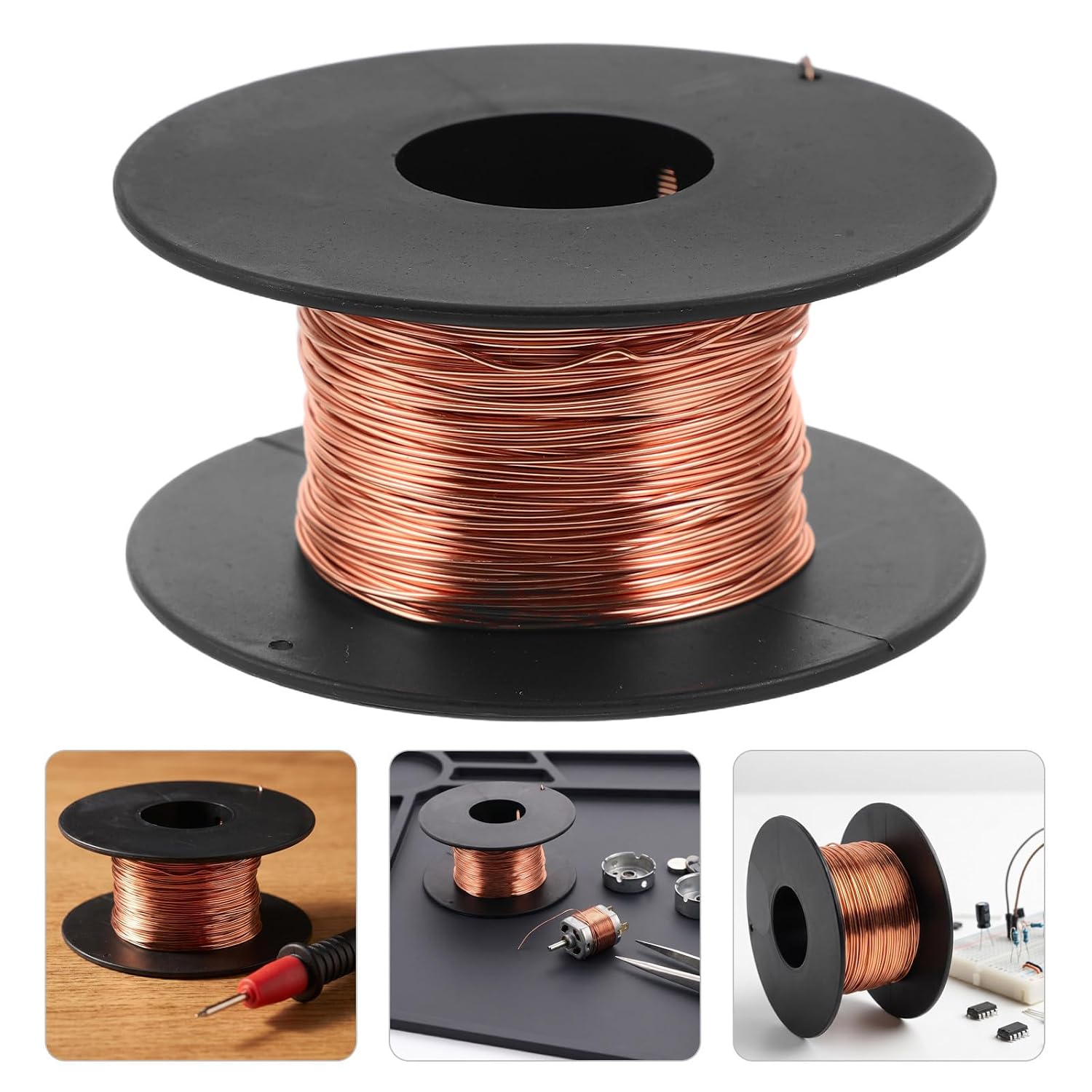 1 Roll Copper Wire 0.5mm Diameter for DIY Hobby Projects and Custom Motor Coil Winding, Sturdy Copper Wire with Convenient Storage, for Jewelry Making and Electronics Repair