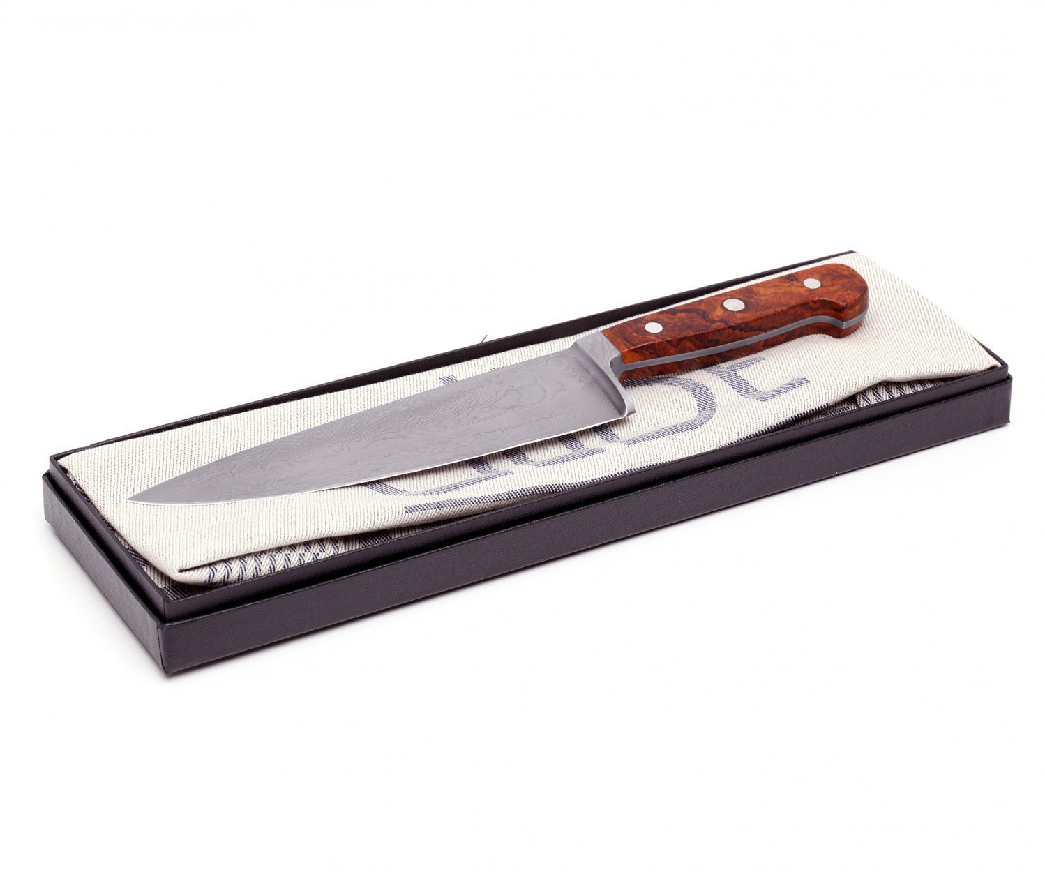 Güde Solingen - Fourchette à Viande en Acier Damas forgé, 18 cm, Bois de Fer du désert, F.GÜDE, fabriqué à la Main en Allemagne, Marron