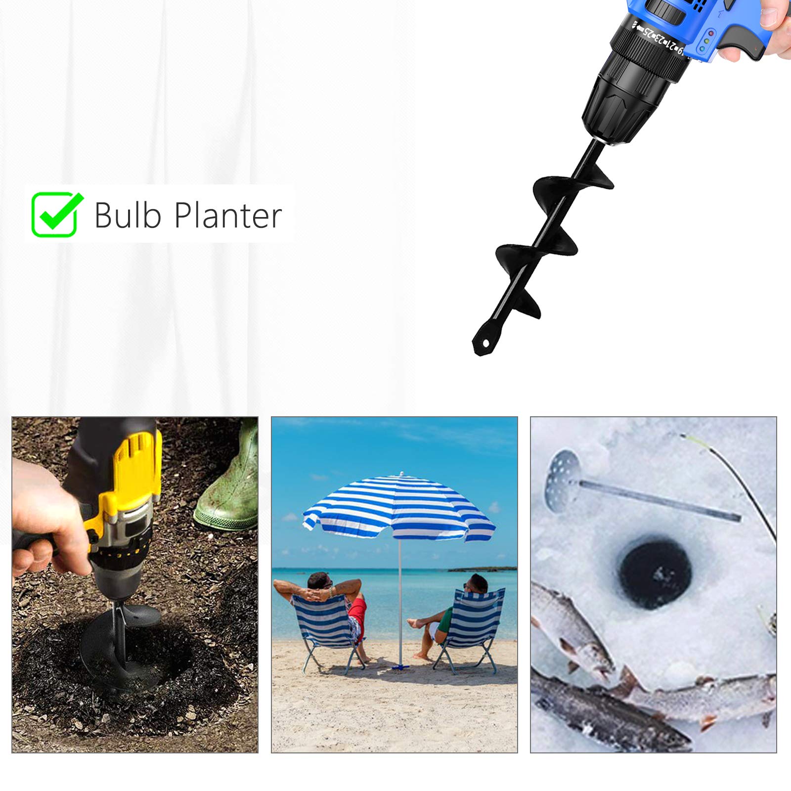 Garden Auger Drill Bit - Plant Bulbs & More -2 Garden Auger Drill Bit - Plant Bulbs & More -2