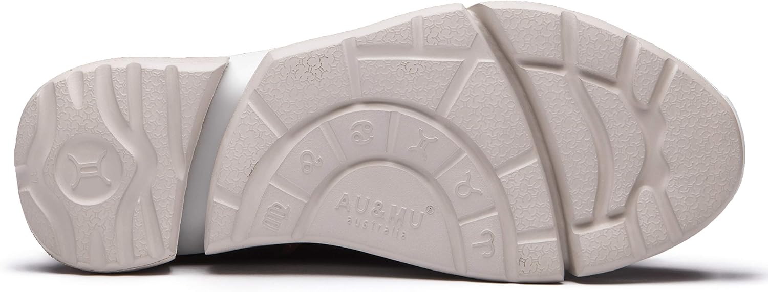 AUMU Retro Metal Buckle Suede Upper Elevator Hidden Heel Lace Up Winter Snow Boots