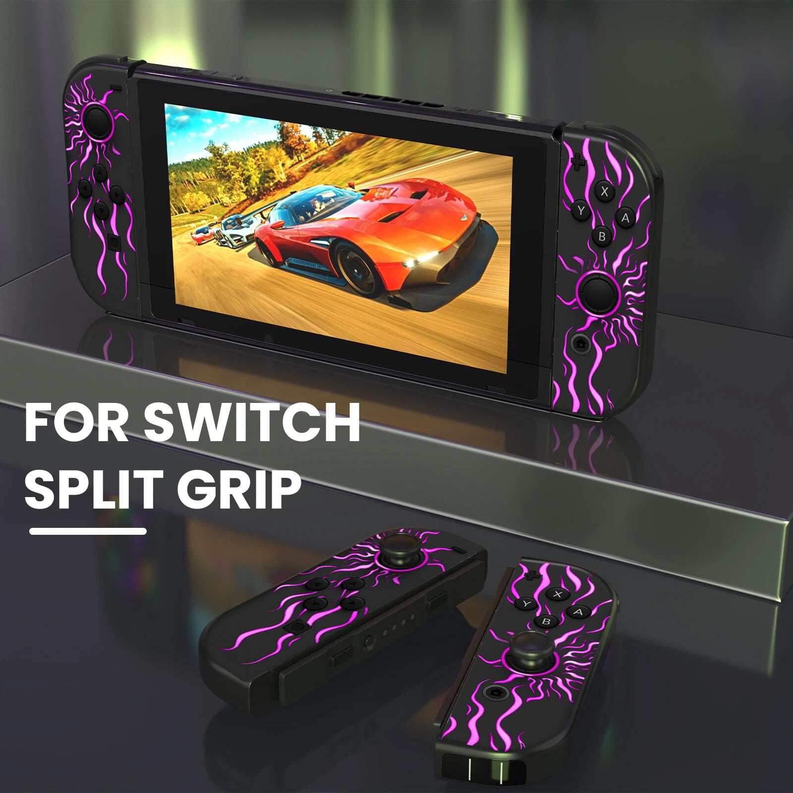Mhwlhbx Ersatz L/R Switch Controller mit Switch/Lite/OLED-Konsole, Wireless Switch joycons unterstützt Dual Vibration, 6-Achs-Gyro, Wecken, Screenshot-Purple