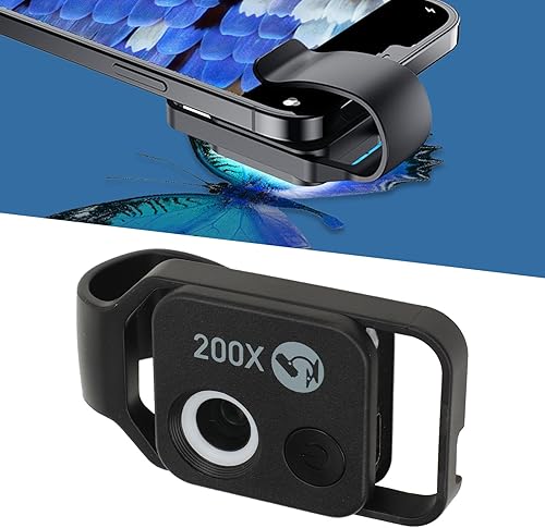 Miniatura 3 de Mini microscopio del bolsillo del teléfono de 200X HD, cámara portátil del microscopio digital con la lente CPL para el experimento de la enseñanza