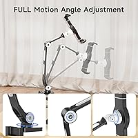 Vista 2 de suptek Soporte de escritorio de aleación de aluminio para teléfono celular, soporte para tableta de 360° y soportes ajustables para iPad, iPhone