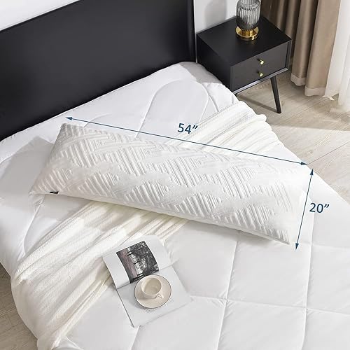 Miniatura 2 de downluxe Almohadas corporales de espuma viscoelástica para adultos, almohada de cuerpo completo para dormir de lado y de espalda, 20 x 54 pulgadas,
