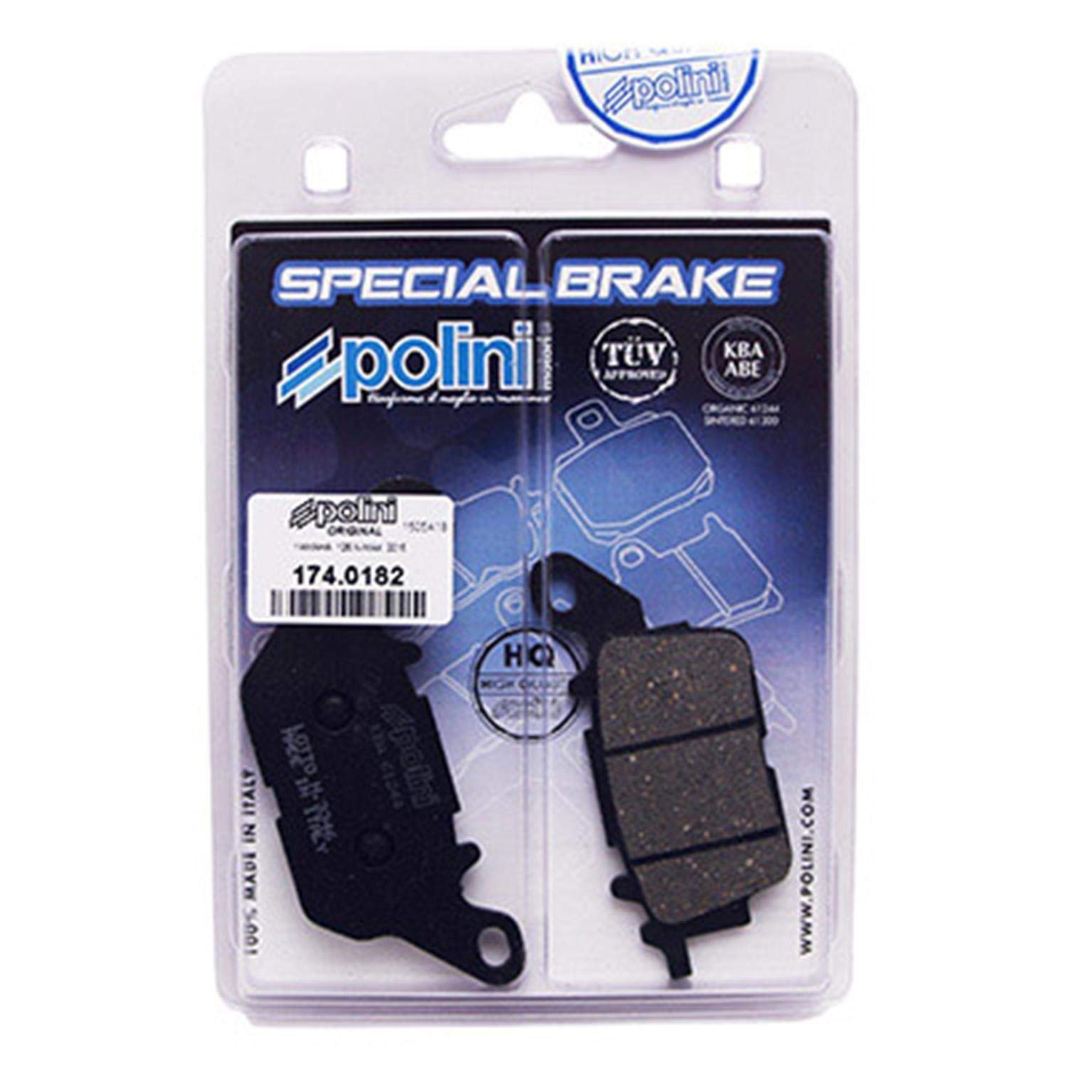 Plaquettes De Frein Arrière POLINI D'origine – Pour Yamaha 125 NMAX (2015), Tricity, MBK Ocito, Tryptik (réf 174.0182)