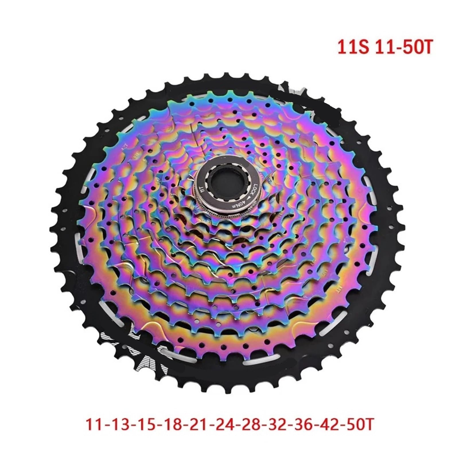 Ultralekkie koło zamachowe rowerowe, 11/12 biegów, rower szosowy, górski, ultralekka kaseta 11-50T M+T+B, tęcza, wąska szerokość, przekładnia, kaseta zębatka (11S 11-50T)