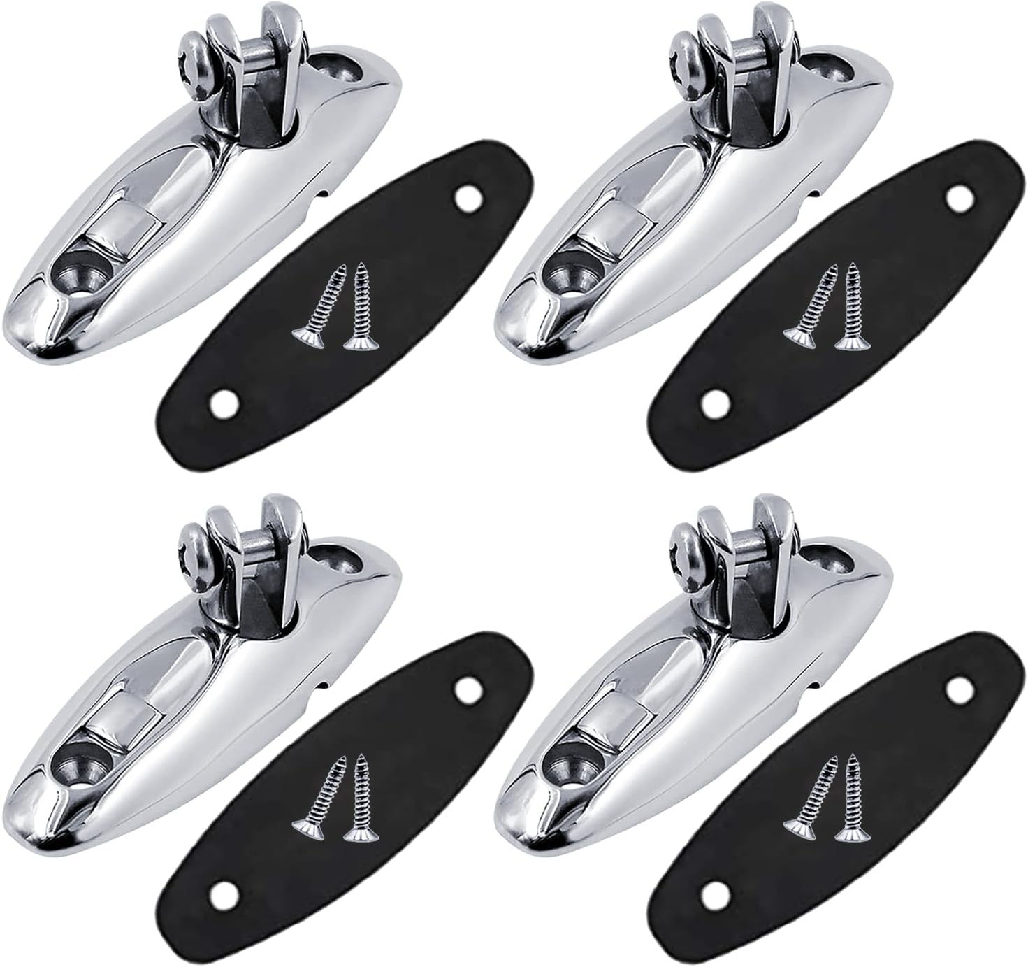 SHENGHUISS Quick Release Bimini Top Swivel Hinge 316 Stainless Steel Deck Side Mount Marine Hardware with Screws (3.2 inch 4 Pack)