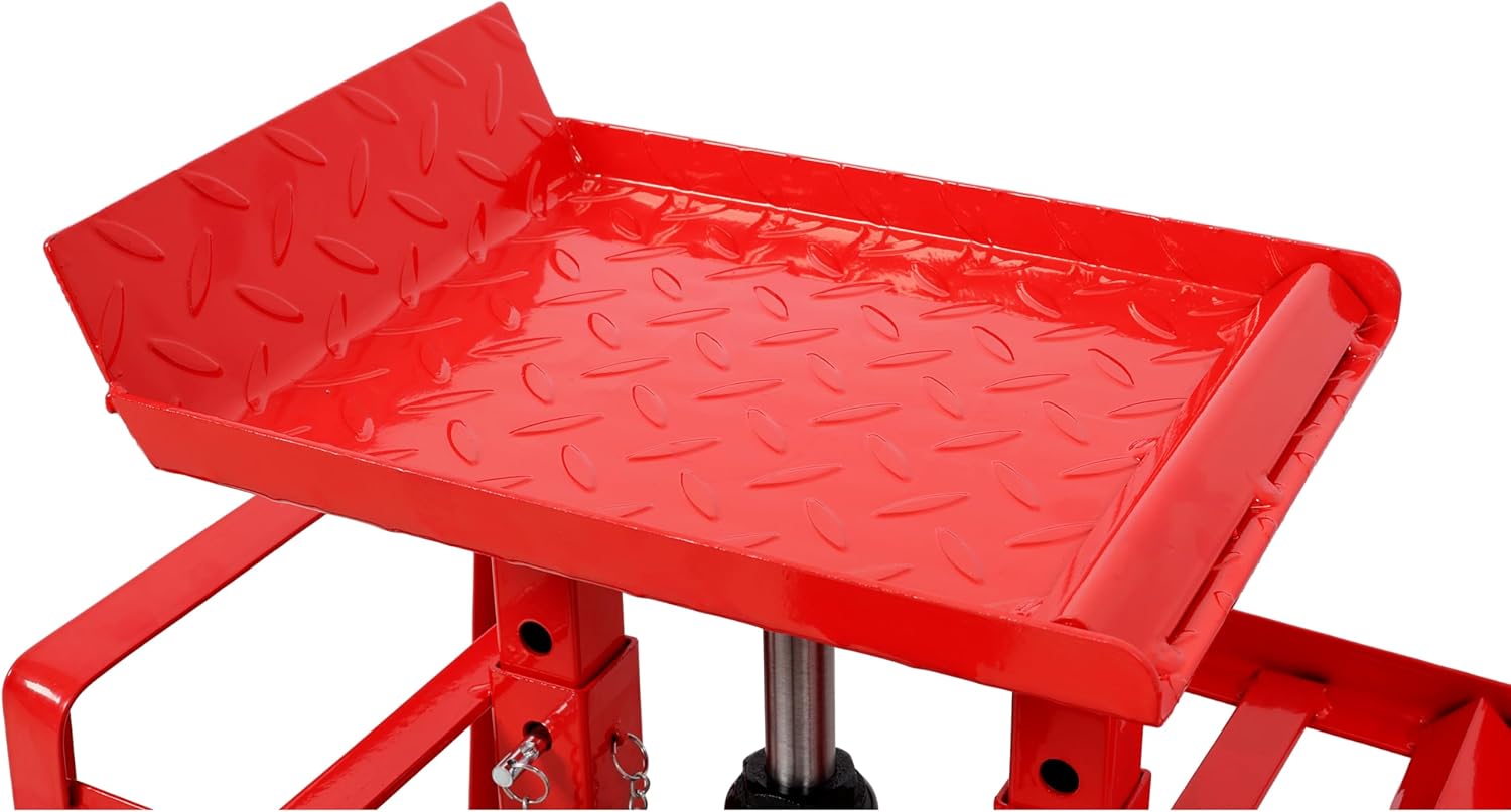 5 Ton Professional Garage Hydraulic Lift Ramps (2-Pack) - Heavy-Duty Automotive Service Lift with Foot Pedal & Safety Lock, Truck & Car Lift for Repair and Maintenance (Red, 5 Ton)