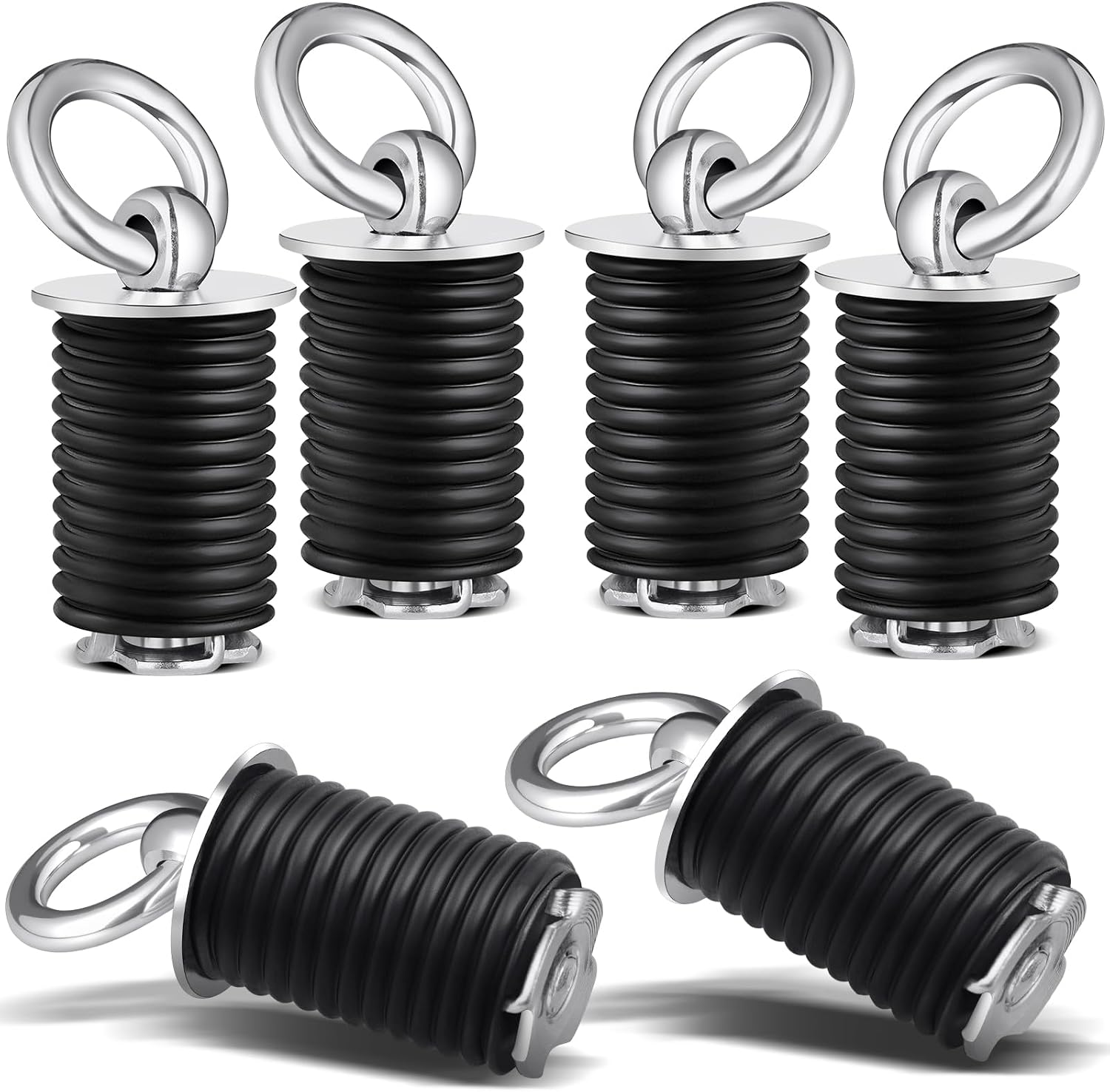 PBYMT Tie Down Anchors 1 Inch ATV Flexible Loop Lock and Ride Iron Ruber Fit for Polaris Sportsman RZR Ace 2013-2025 Glossy White, Black