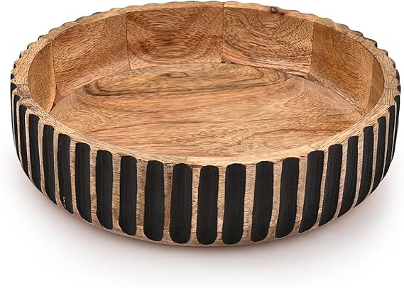 Decorative Bowl MANGO WOOD Decorative Bowls for Home Decor - Organic Modern Home Decor Bowl Key Bowl, Candy Bowl, Smudge Bowl (10 X 10 X 2.5'')