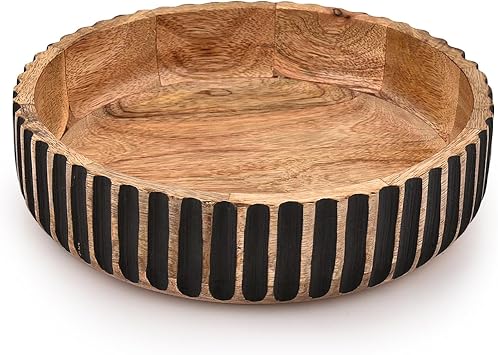 Decorative Bowl MANGO WOOD Decorative Bowls for Home Decor - Organic Modern Home Decor Bowl Key Bowl, Candy Bowl, Smudge Bowl (10 X 10 X 2.5'')